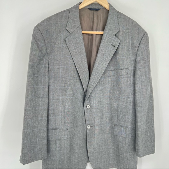 Vintage Burberry London Boyds Philadelphia 100% Wool Gray Pinstripe 50 Regular - Picture 2 of 16